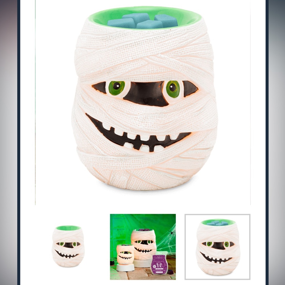 Scentsy Under Wraps Mummy Full Size Warmer Halloween Brand New